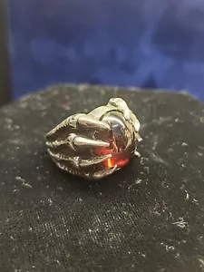Spikes Mens Red Onyx Dragon Claw Garnet Stone Ring Men Stainless Steel 10.5 - Picture 1 of 6