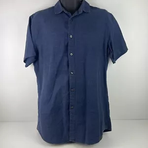 Under Armour Short Sleeved Button Up Denim Shirt Mens 2XL Blue 56/79 - Picture 1 of 6