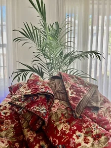 Ralph Lauren Chaps SUMMERTON  Red Teal Floral Houndstooth Queen Comforter Set - Picture 1 of 9