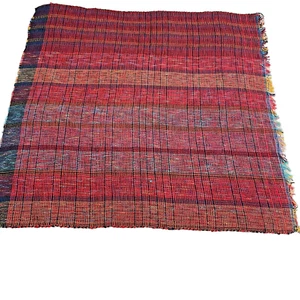 "De colección Tela Tejida Hecha a Mano 36"" Cuadrada Roja Naranja Azul Cuadrada LEER Acabado Nds" - Imagen 1 de 18