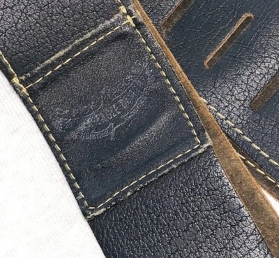 Correa de guitarra de cuero negro genuino Silver Eagle PickPocket de colección hecha en EE. UU. Foto 1 de 4