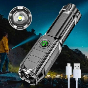 Super-Bright 200000LM Tactical LED Flashlight Rechargeable Powerful Police Torch - Picture 1 of 15