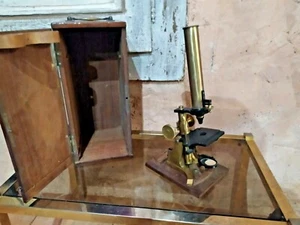 Microscope ancien en bronze XIXème médecine instrument .... * - Picture 1 of 12
