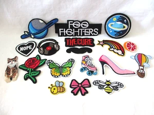 Lot of 18 Embroidered Patches, Colorful Fun Designs for Apparel. Iron on/Sew on - Picture 1 of 2