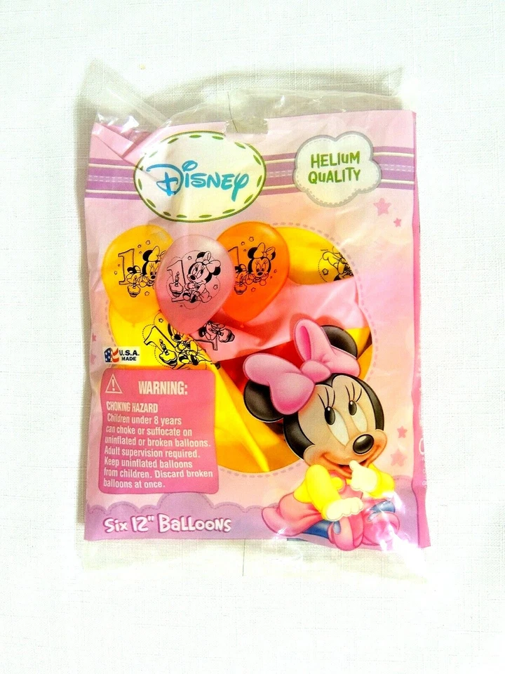 NEW  IN PKG. ~~DISNEY -MINNIE MOUSE- SIX -12" BALLOON -PARTY SUPPLIES - Image 1 of 1