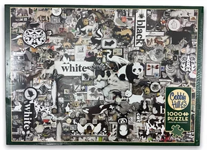 1000 Pc New Jigsaw Puzzle Black And White: Animals Random Cut 80033 Cobble Hill - Picture 1 of 12