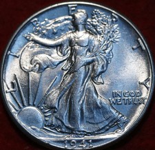 Uncirculated 1941 Philadelphia Mint Silver Walking Liberty Half