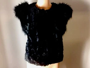 NWT Limited Ed Neiman Marcus Skaist Taylor for Target Black Vest Faux Fur Trim S - Picture 1 of 12