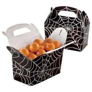 Spider Web Carnival Haunted House Halloween Party Favor Paper Treat Boxes - Picture 1 of 1
