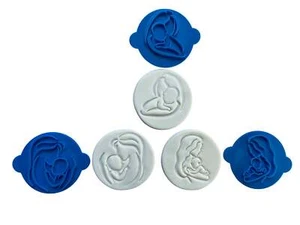 Mother Baby Cuddle Cookie stamp Illustrations Linear silhouette - Picture 1 of 8