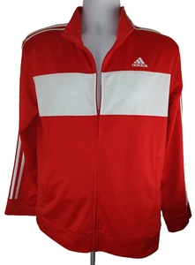 Adidas Full Zip Track Jacket Youth XL 18/20 Long Sleeve Red/White Used - Picture 1 of 4