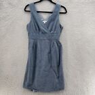 Toad&Co Atsuko Dress Women Small S Blue Chambray Wrap Pockets Organic Cotton