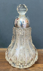 Antique Victorian Solid Silver & Cut Glass Ladies' Scent Perfume Bottle