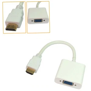 1080P HDMI MALE TO VGA FEMALE VIDEO CONVERTER ADAPTER CABLE FOR PC DVD TV UKDC - Picture 1 of 2