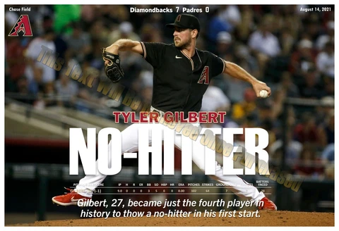 DIAMONDBACKS TYLER GILBERT PITCHES NO-HITTER 19βx13β COMMEMORATIVE POSTER Cover