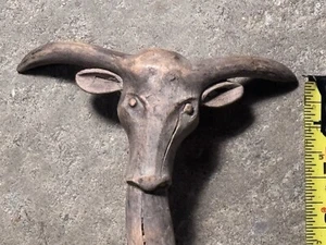 Texas Longhorns Vintage Folkart Gehstock Kain Sprechstock Unikat - Bild 1 von 5