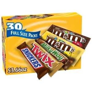 Mars Chocolate Candy Bars Variety Pack 30ct – Indulge in Full-Size Sweetness - Picture 1 of 7