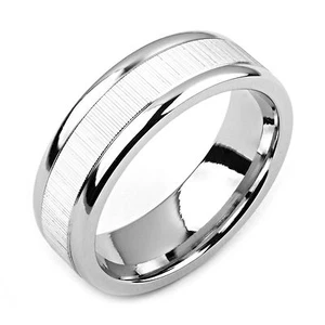 Alianza de boda de dos tonos de oro blanco de 14k y cobalto de 7 mm de ancho (sólida, no enchapada) - Imagen 1 de 2