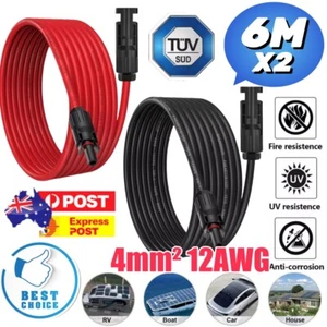 2x 6m Solar Panel Extension Cable Regulator Wire with Connector 4mm² 12AWG - Picture 1 of 12
