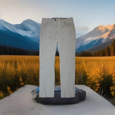 Calça Bonobos Seersucker Masculina 30x28 Alfaiataria Cinza Branca Listrada Preppy Chino - Imagem 1 de 4