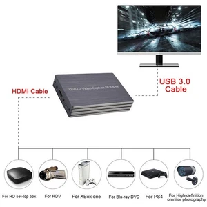 HDMI to USB3.0 Video Capture Adapter 4K 1080P Dongle Card Live Streaming b - Zdjęcie 1 z 6