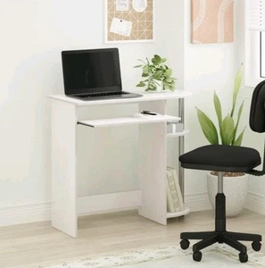 Furinno Computertisch - Weißeiche / Edelstahl - 80x73x40cm (UVP 54£!!) - Bild 1 von 5