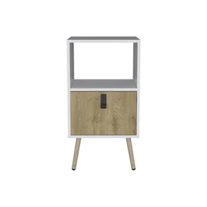 22" White One Drawer Faux Wood Nightstand - Picture 1 of 10