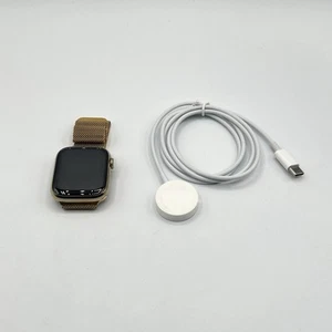 Apple Watch Series 7 (GPS + LTE) 45MM złota obudowa ze stali nierdzewnej pętla mediolańska - Zdjęcie 1 z 5