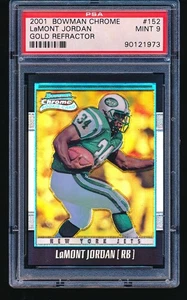 2001 Bowman Chrome Gold Refractor LAMONT JORDAN Rookie #152 PSA 9 - Picture 1 of 2