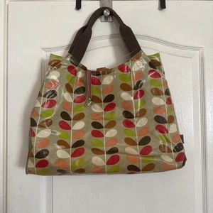 Orla Kiely Tote Bag Mothers Bag Leaf Pattern Travel Bag Distressed *READ* (D55) - Picture 1 of 20