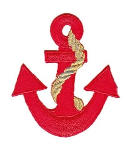 bf49★Ancla rojo parche planchar imagen para planchar aplicación parche parche 6 x 7 cm  - Imagen 1 de 1