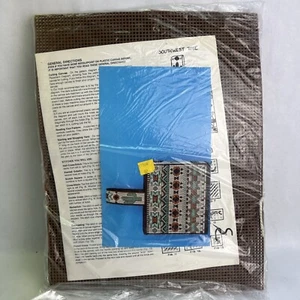 Vintage New Needlepoint Crewel Southwest Tote Bag Kit Aztec Dessert Cactus Purse - Picture 1 of 4
