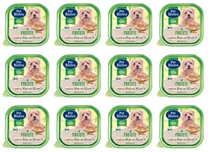 12 x 150g | Pet Bistro Bio Hundenassfutter - Pastete Reich an Huhn mit Karotten - Bild 1 von 1