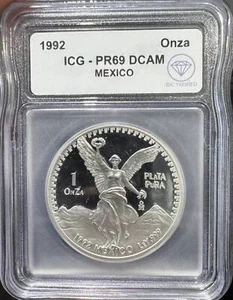 1992 Silver Libertad ICG PR-69 DCAM IDC Verified - Picture 1 of 2