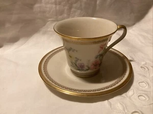 Lenox MORNING BLOSSOM USA Cup & Saucer Floral Gold Band - Picture 1 of 6