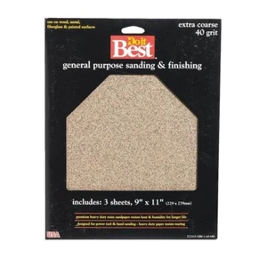 (2 Pack) 40 Grit General Purpose Aluminum Oxide Sandpaper 3 Sheets - Picture 1 of 1