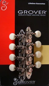 Grover 409NW 409 Series “A” Style Mandolin Tuners, Nickel –White Buttons - Picture 1 of 6