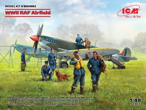DS4802 ICM: WWII RAF Airfield (Spitfire Mk.IX,Spitfire MkVII,RAF Pilots a Ground - Picture 1 of 2