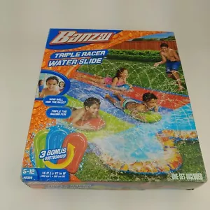 Banzai Triple Racer 16 Fuß Wasserrutsche mit 3 Bodyboards enthalten Alter 5-12 - Bild 1 von 5