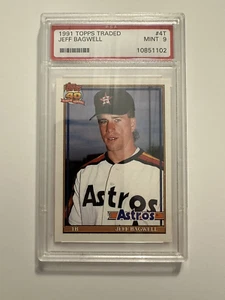 Jeff Bagwell #4T PSA calificado como nuevo 9 (1991 Topps negociado) - Imagen 1 de 5