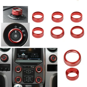 Interruptor de CD de CA rojo 4x4 perilla de control anillo moldura para Ford F150 2013 2014 accesorios - Imagen 1 de 9