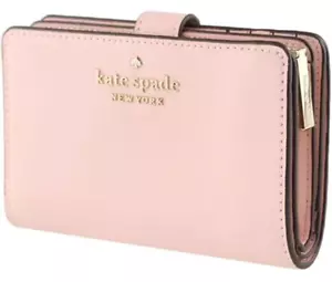 Kate Spade NY Madison mittlere kompakte faltbare Geldbörse Conch rosa Saffiano Leder - Bild 1 von 3
