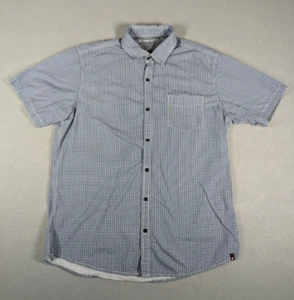 Airwalk Shirt Mens XL Blue Short Sleeve Slim Fit Button Up Mini Circles Skater - Picture 1 of 11