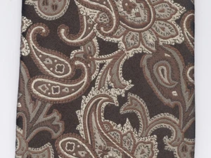 Corbata para hombre Zanzara marrón plata cachemira formal oscura negocios 100 % seda - Imagen 1 de 3