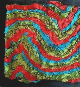 Pier 1 Multi Color Layered Ruffle Pillow Cover 17" x 17" NEW - Picture 1 of 6