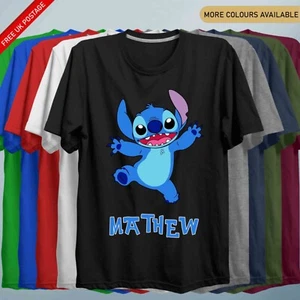 Stitch T-Shirt - Personlised Name Tee Unisex Funny Stitch Shirt Birthday Gift - Picture 1 of 9