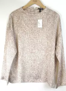 Camicetta Eileen Fisher donna XL Bramble Prism stampa seta/cotone $198 nuova - Foto 1 di 9
