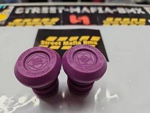 FIT BMX BIKE HANDLEBAR GRIP ENDS PUSH In Purple Bar Ends Fit s&m SE GT DK NEW - Picture 1 of 3