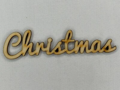 Corte láser personalizado sin terminar mayúsculas forma de Navidad madera artesanía recorte Foto 1 de 2