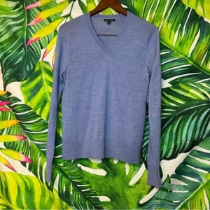 Brooks Brothers M Sky Blue 100% Merino Wool Lightweight Spring Office Sweater - Picture 1 of 7